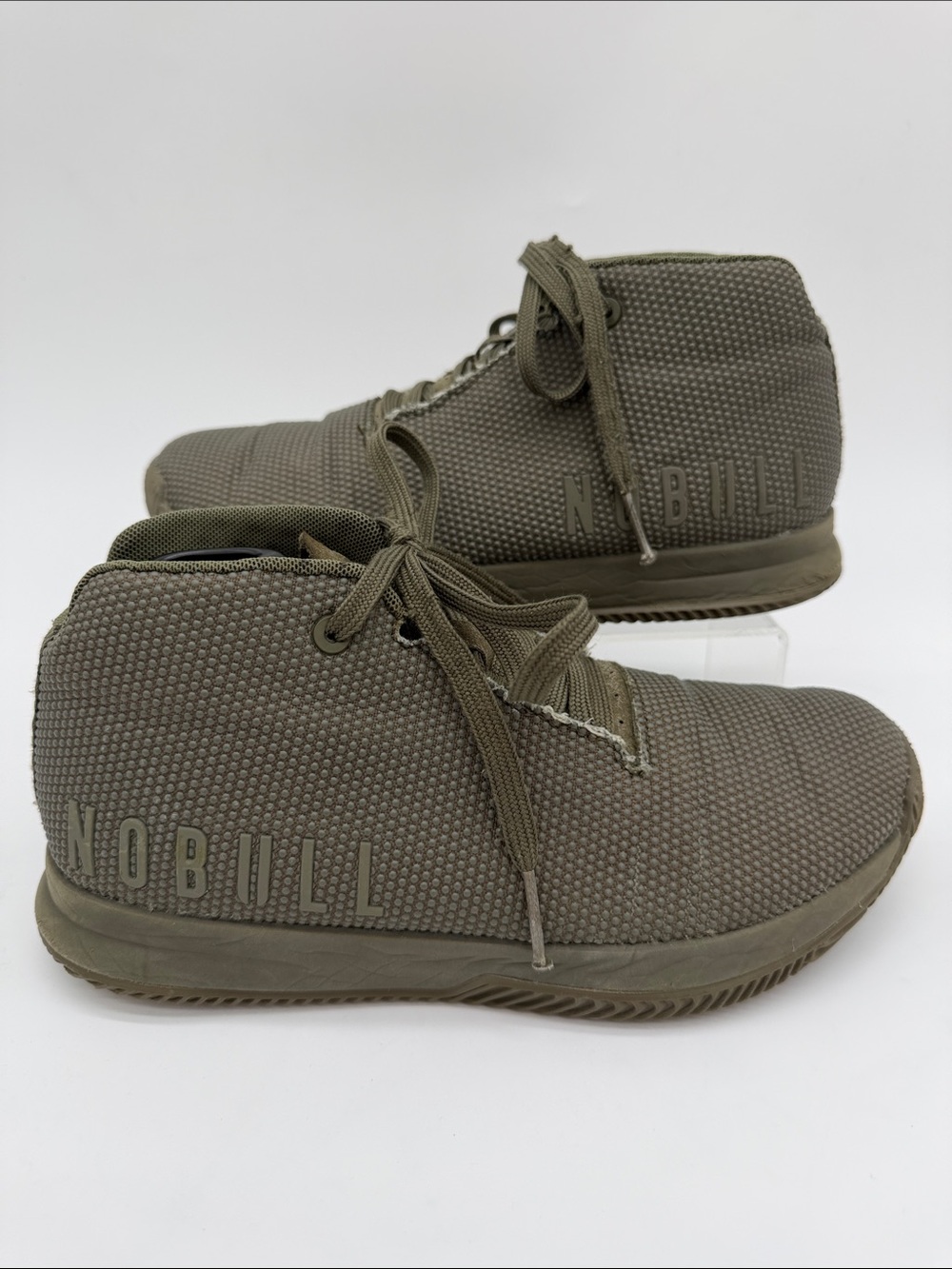NoBull Court Trainer Olive Green Mid Women's 7.5 Men's 6.0 Gray Athletic Shoes